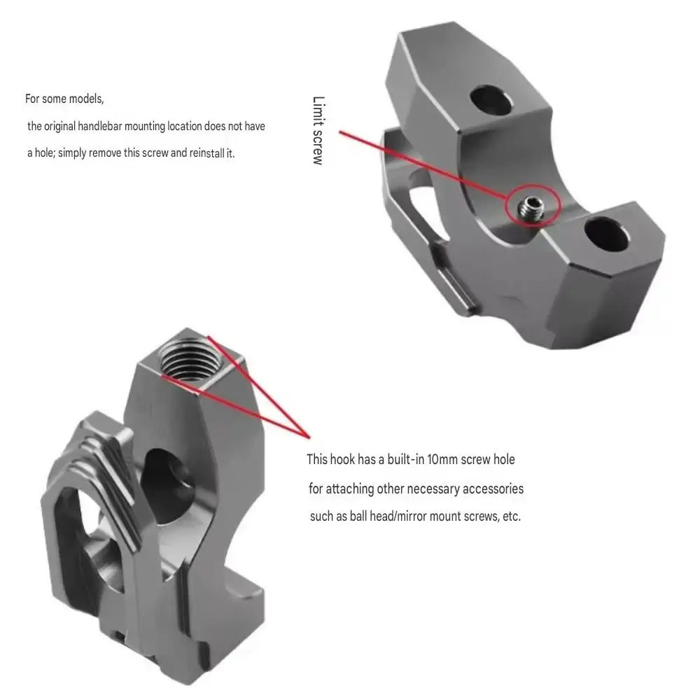 Accessory for ZONTES 150X: Multifunctional handlebar luggage hook (mounts to master cylinder/mirror mount).