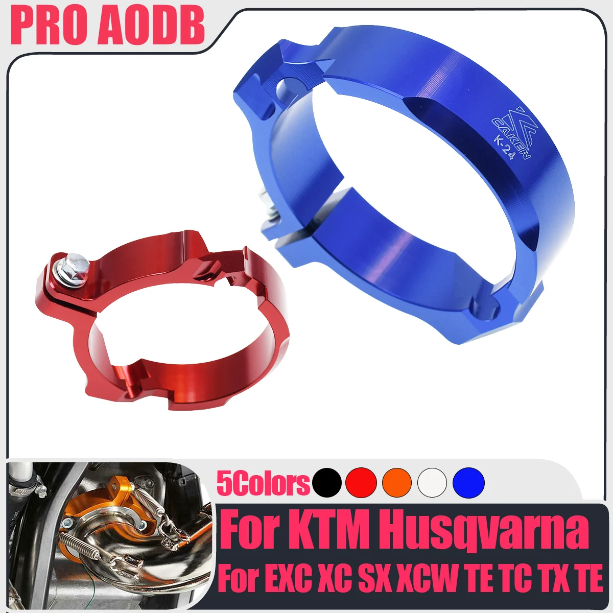 

For KTM 2023-2024 Motocross Exhaust Tip Muffler Pipe Clamp Flanges Protector Cover 250 300 EXC XC XCW TPI Six Days 250i 300i EX