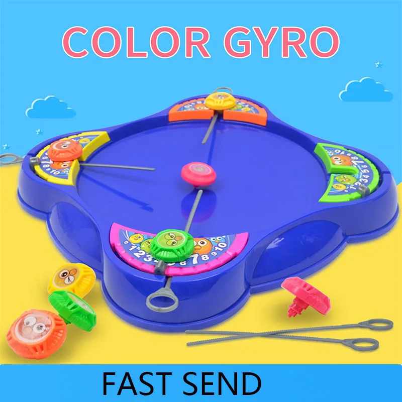 Hot Stacked Spinning Top Launcher Gyroscope Set Spinning Top Gyro Disk Plate Battle Game Toy For Boys Girls Kids Multiplayer Edu