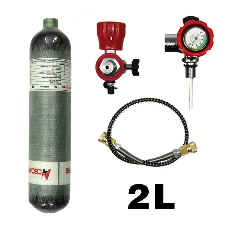 

Acecare 2L 30Mpa 300Bar 4500psi CE Carbon Fiber Scuba Diving Tank Bottle with Valve Fill Station SCBA Firesafety M18*1.5
