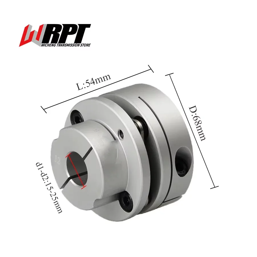 

CSTP Step Flat Head Diaphragm Coupling Step Connection Servo Motor Coupling Sleeve Flange Coupling CSTP-68X54