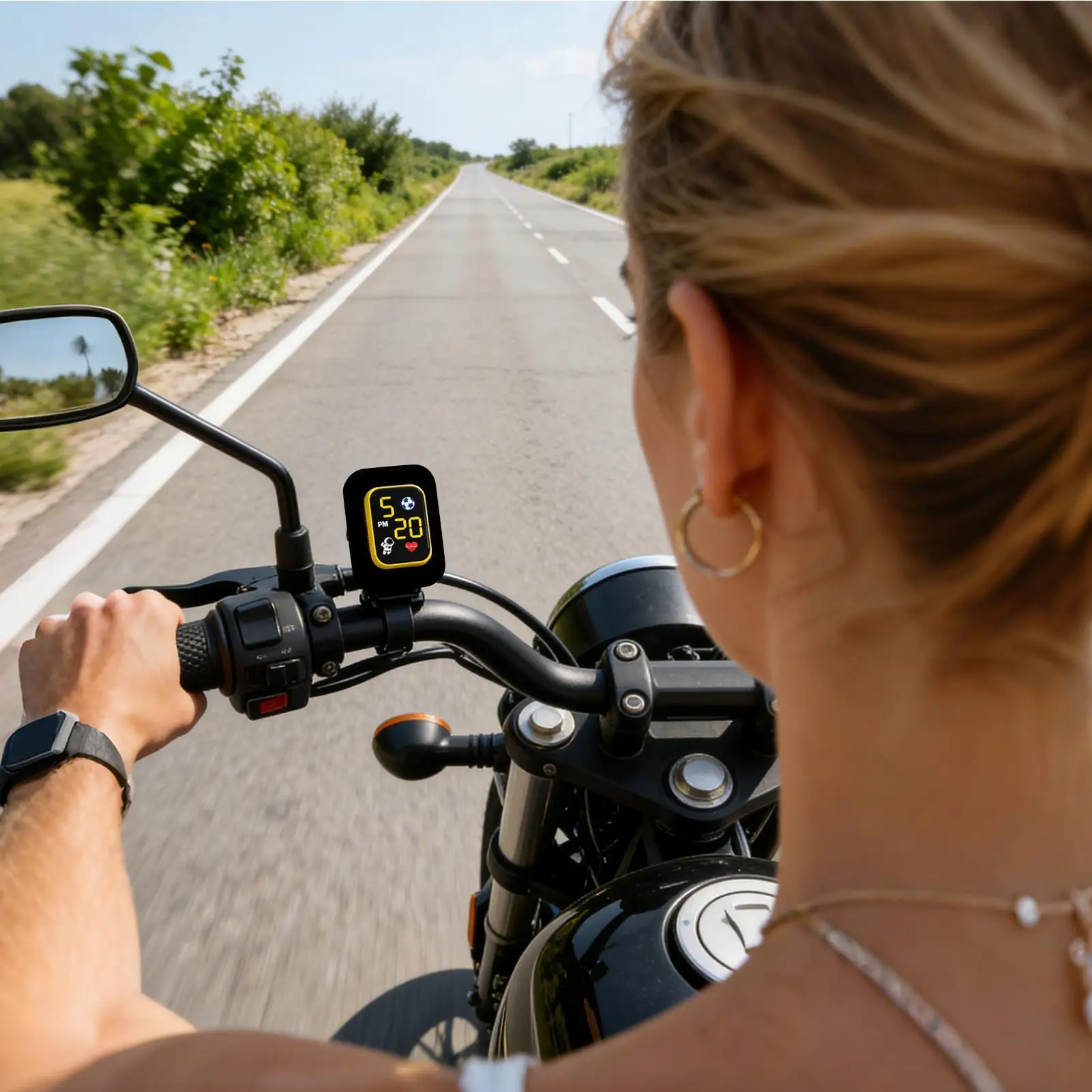 Mini waterproof LED clock, LED digital car watch, motorcycle night light digital clock Practical Dashboard Accessory