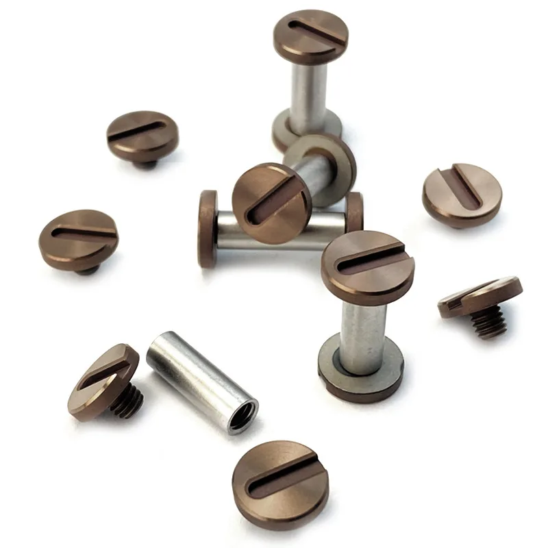 10 Sätze/Los Shirogorov Messergriff M4 Gewinde Messergriff-Paare Verriegelungsschrauben Spindel-Nietachse Nagel T10 Torx Knopfkopf