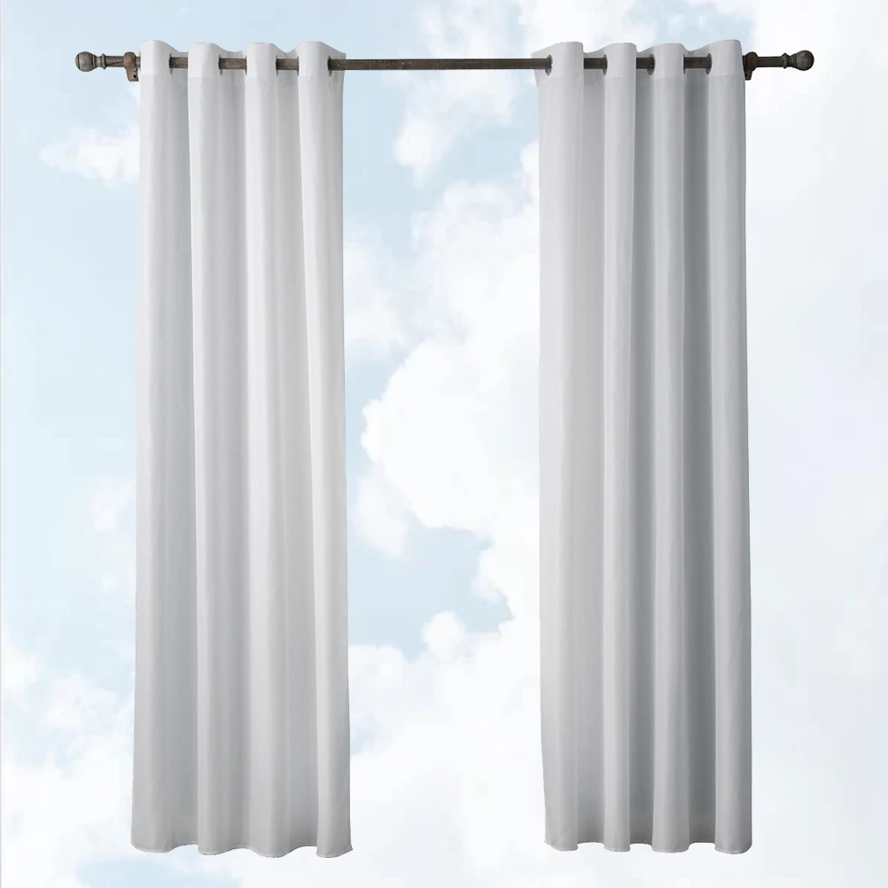 

White Oxford Cloth Solid Color Curtain Bedroom Home Office Hotel Plain Color Curtains Room Darkening Window Curtain