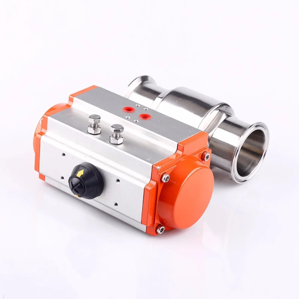 

Clamp Φ57 OD77.5mm AT63 Pneumatic Ball Valve SS304 Sanitary Grade Clamp Quick Connect Chuck Straight Through Double Acting