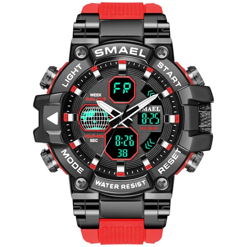 Smael Black Warrior Alloy Watch Men's Multi-Function Electronic Watch Hot Trendy Men's Watch