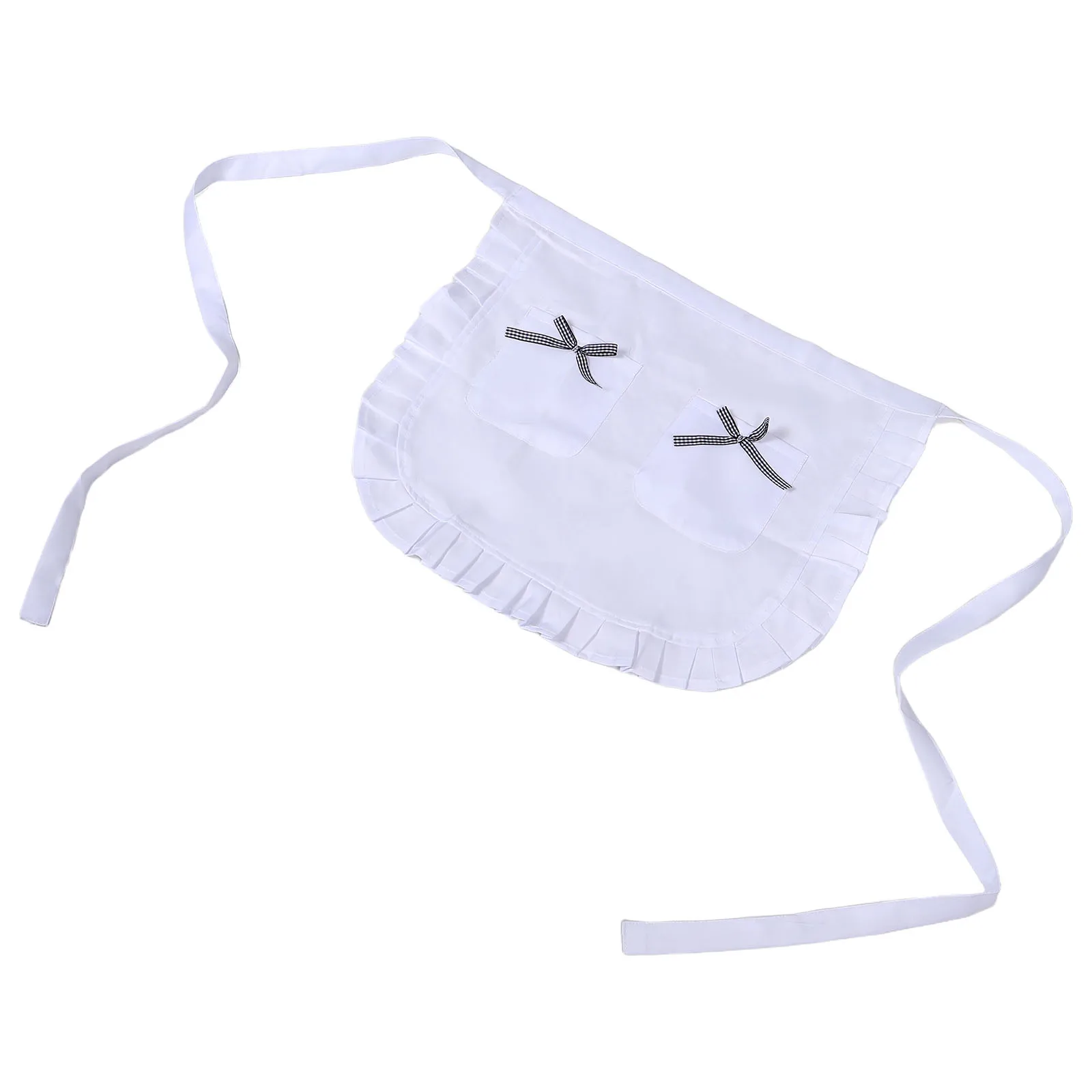 

Apron Women Half Waist Ruffled Edge Kitchen Cleaning Polyester Material Adjustable Tie Feminine Chef Accessories House Dress