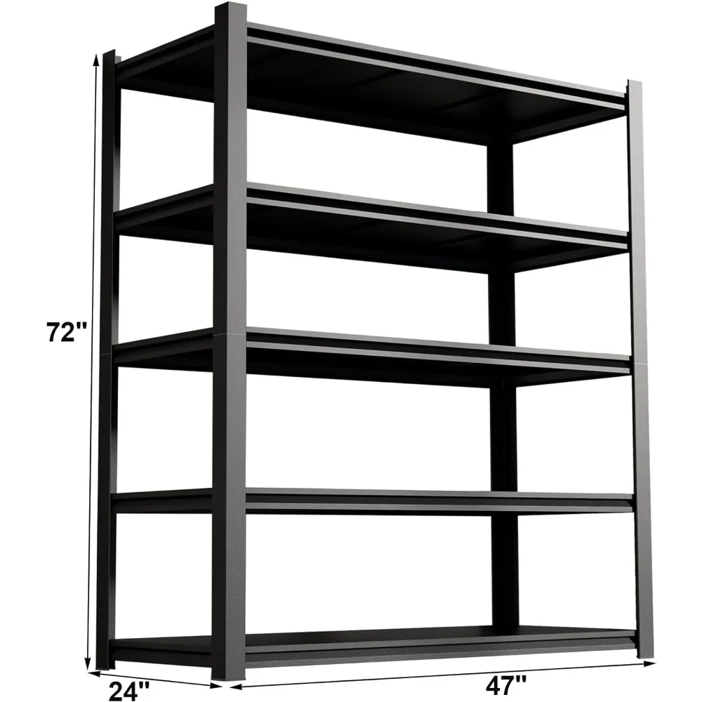 5-Tier Heavy Duty Garage Storage Shelves, 3000LBS Load Metal Shelving, Storage Rack Shelf for Shed, Garage, Pantry, Basement