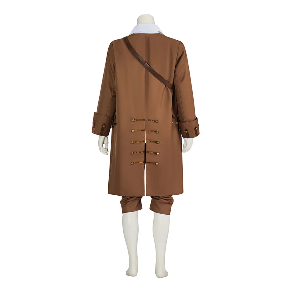 Filme jack cosplay traje masculino capitão jaqueta calças com cinto pirata conjunto completo uniforme halloween carnaval festa outfits