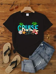 Cruise Life Print T-shirtShort Sleeve Crew Neck Casual Top For Summer & Spring Women's Clothing women t shirt