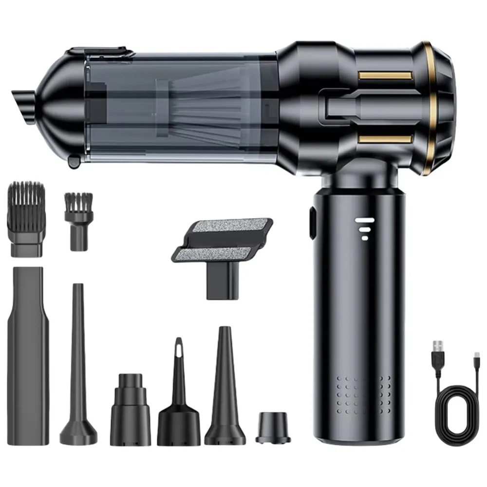 

High Power Vacuum Cleaner Type-C Rechargeable 6000 mAh Battery Handheld Vacuum Cleaner 100 W Power Brush-less Motor Car Vacuum