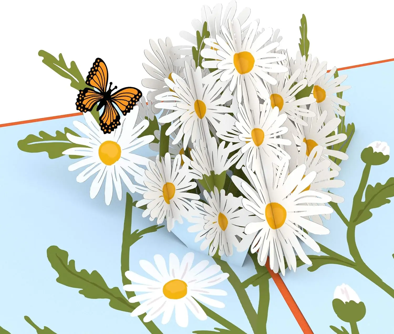 

Cards - Daisies with Monarch Butterfly, 3D Butterfly Birthday Card, Thank You Card, Blank Envelope Included