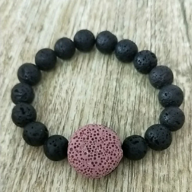 10mm Colorful Round Lava Stone Essential Oil Diffuser Bracelet 10mm Volcanic Aromatherapy Jewelry Rock  Men Women Bracelets