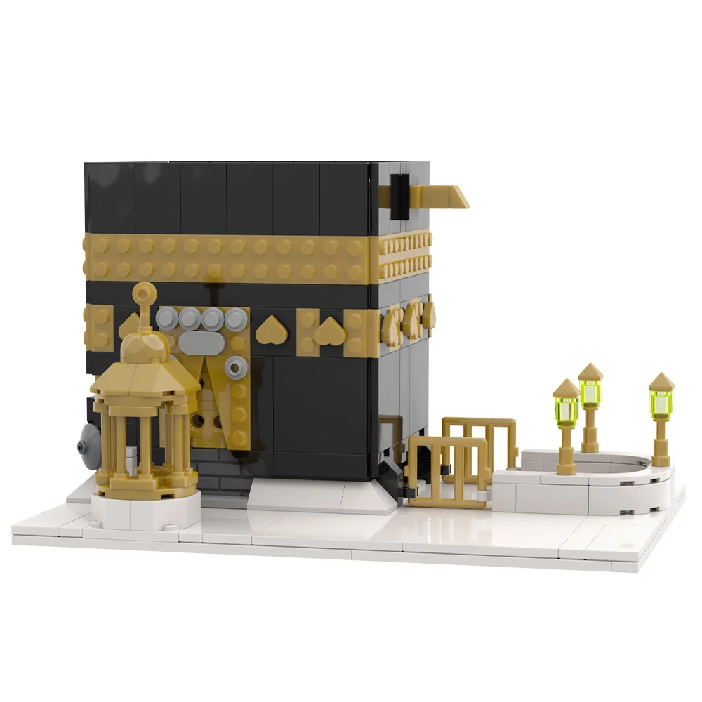 MOC Kaaba Modello Building Blocks Casa sacra islamica Design architettonico Giocattolo in mattoni Regalo per adulti