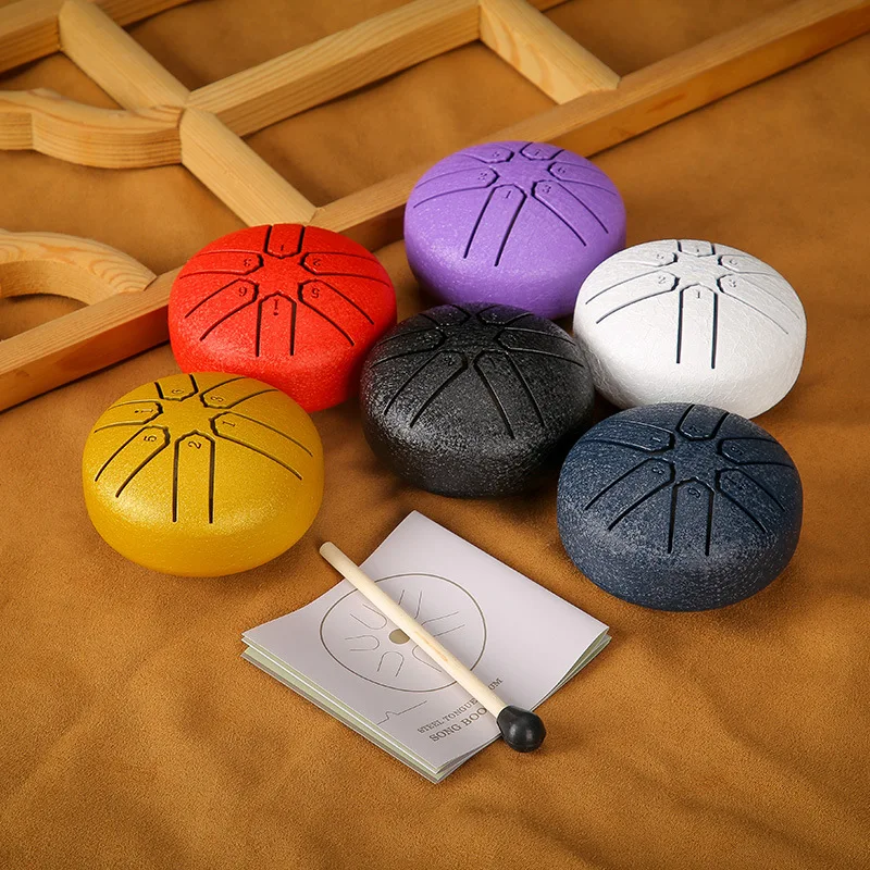 Ethereal Drum 3 Inch 6 Tone Mini Steel Air Forget Worry Percussion Instrument Ethereal Drum Children's Portable Instrument