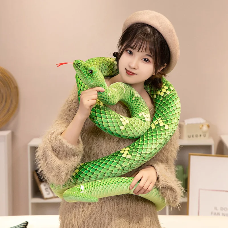 Muñeco de peluche de serpiente larga de simulación gigante, decoración creativa, regalos de cumpleaños, 60-270cm, juguete de peluche de serpiente en espiral de la vida Real