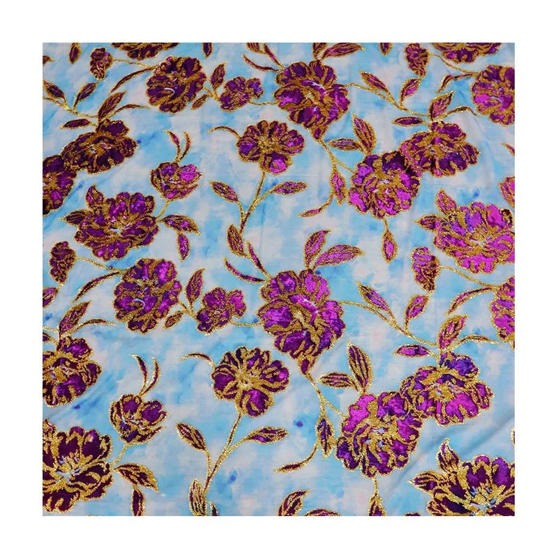 High-end custom-made dress and cheongsam made of woven velvet brocade jacquard digital printing fabric