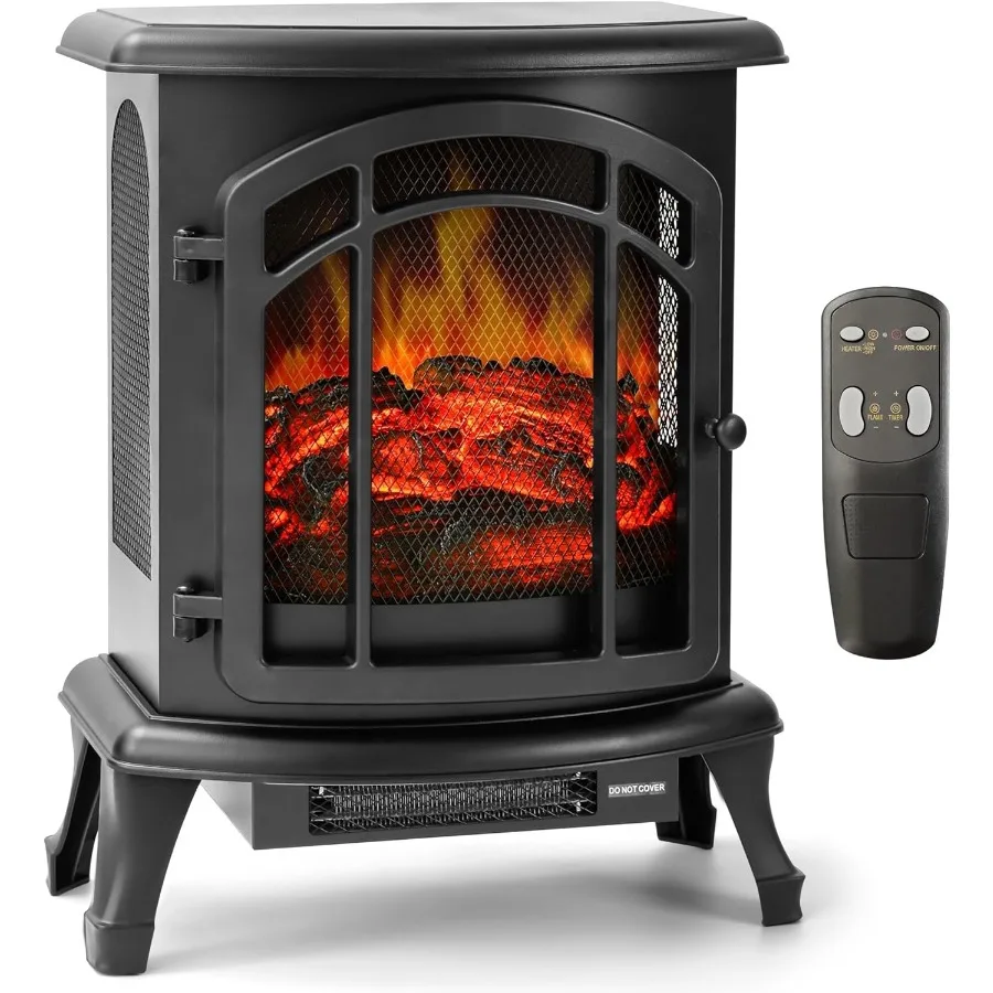 

24-электрический каминный обогреватель с реалистичным светодиодным 3D-пламенем и дистанционным управлением для внутреннего использования, инфракрасный нагрев, таймер Functi