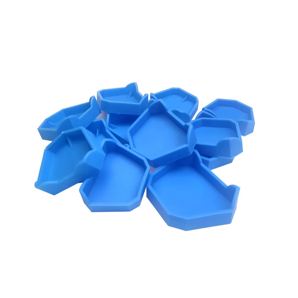 6pcs/set Dental Mold Plaster Bases S M L Denture Tray Silicone Model Rubber Mould Former Blue Color Dentistry Material Lab Tool