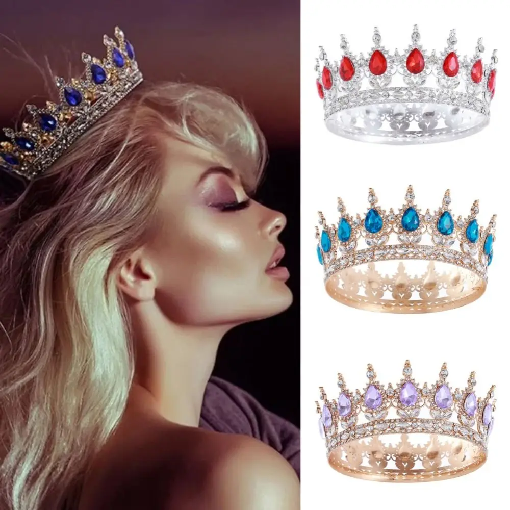 

Rhinestone Baroque Pageant Crowns Luxury Crystal Cake Decorations Bridal Crowns Hair Jewelry Sparkling Wedding Crown