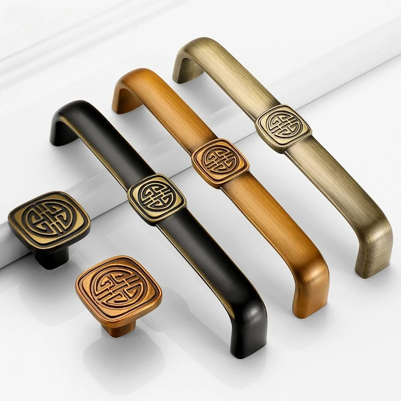 New Chinese Style Furniture Handles Double Happiness Pattern Handles for Cabinets and Drawers Dresser Shoe Cabinets Pulls