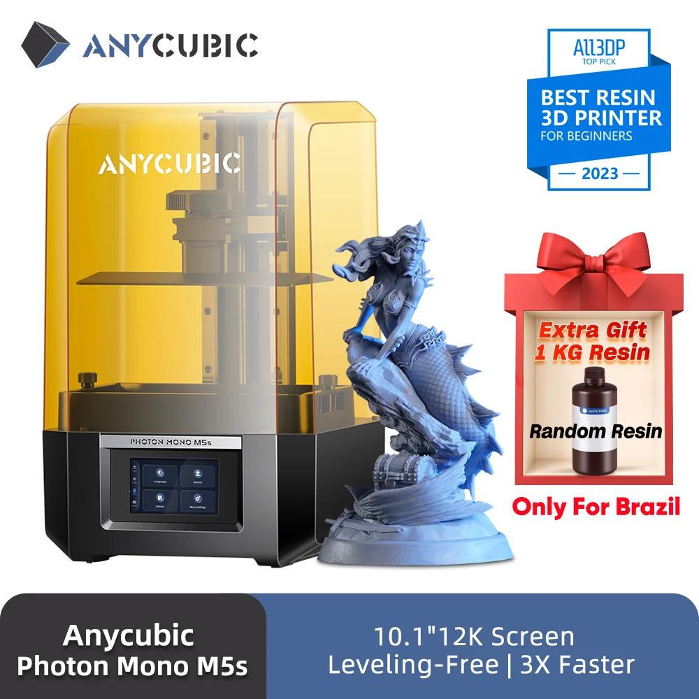 

ANYCUBIC Photon Mono M5s 12K Resin 3D Printer 10.1 Inch UV LCD 3D Printer Leveling-Free 3X Faster High-Speed Smart 3D Printing