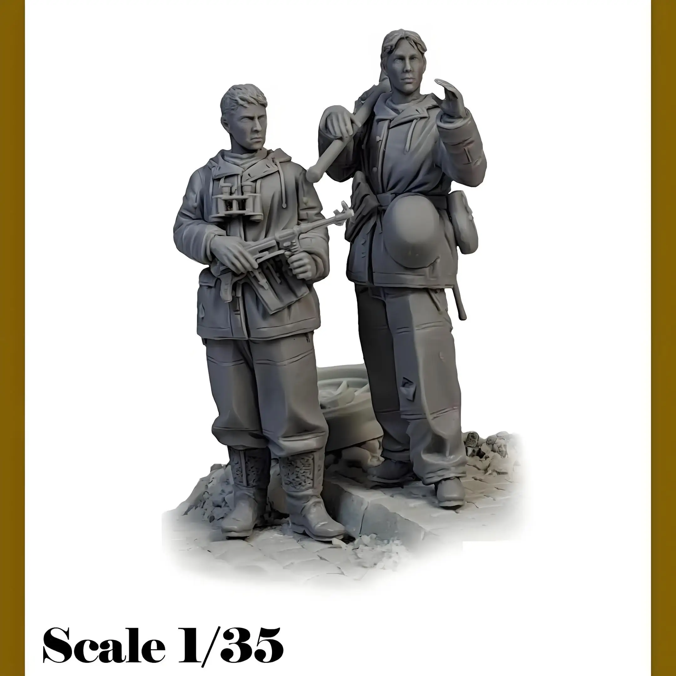 1/35 WWII Soldier Resin Model Military Theme, Unassembled and Uncolored Kit