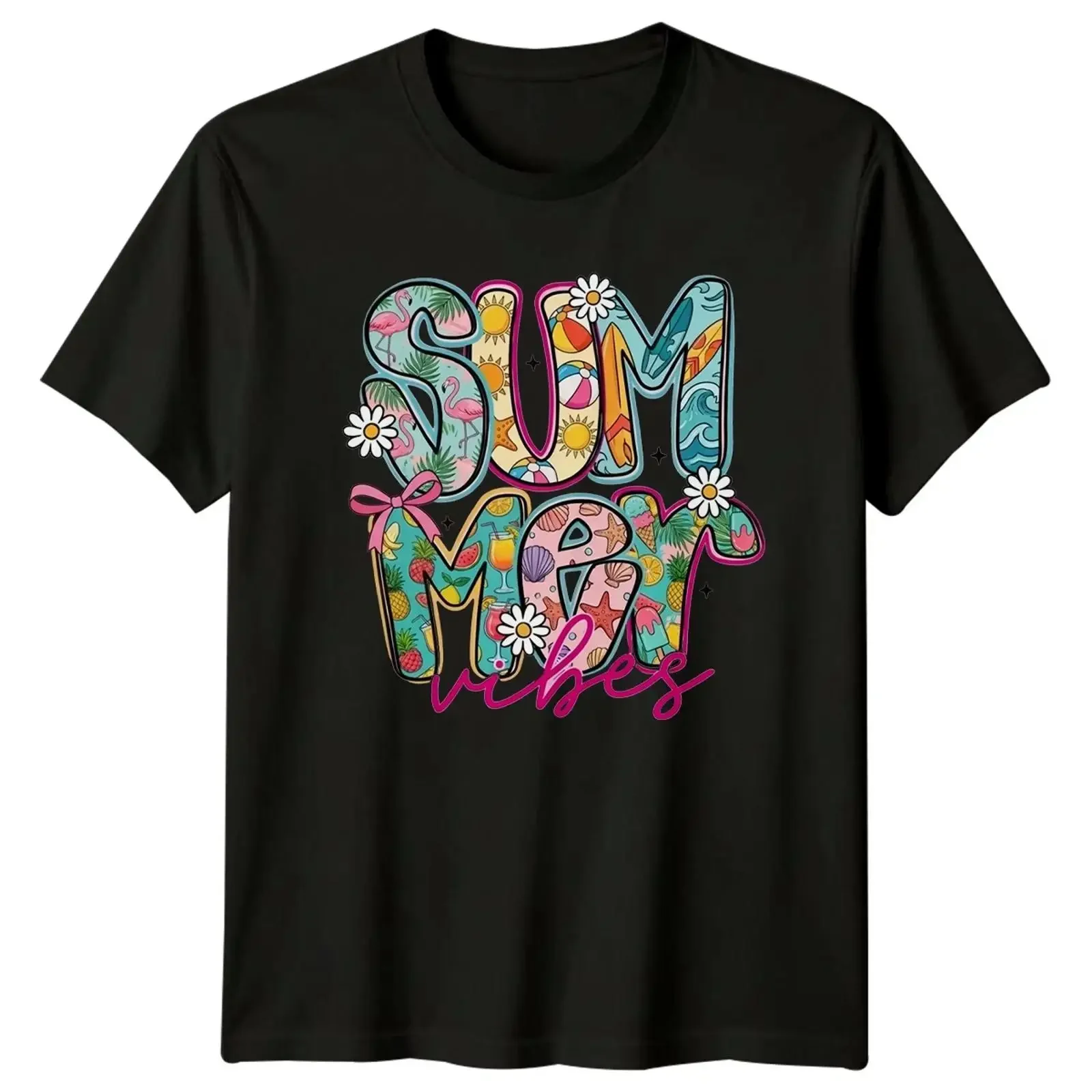 Summer Vibes Damen T Shirt Strand Urlaub Sommer Geschenk für Sie vintage Washed Unisex designer clothes Slightly streetwear