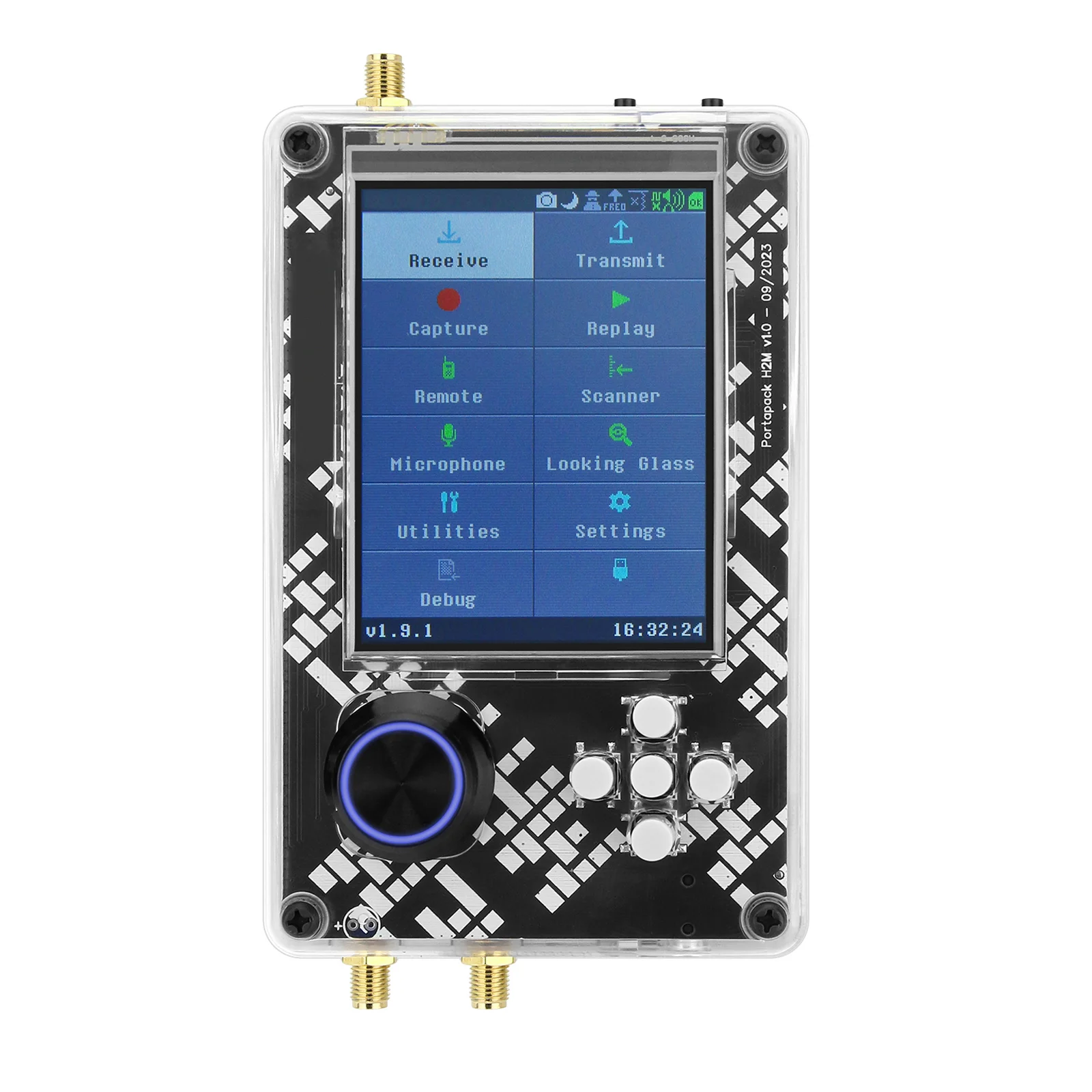 R10 V2.0.x PortaPack H2M Full Set with Plastic Case 5 Antennas USB Cable for SDR Radio Receiver Laboratory Testing