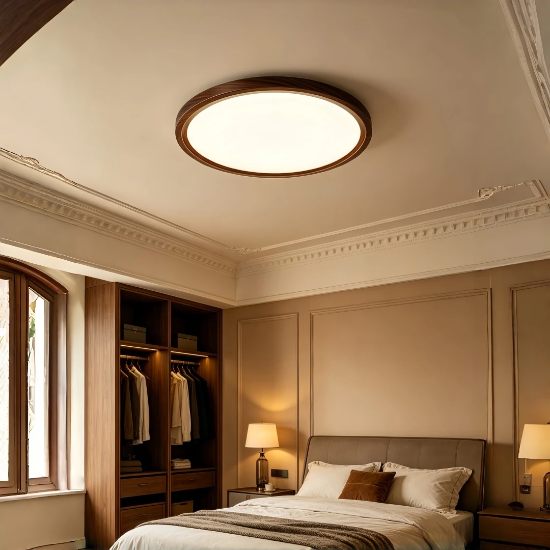 

Mid-Century Modern Round Flush Mount Ceiling Light for Living Room Bedroom Hallway Cafe Restaurant and Home Decor