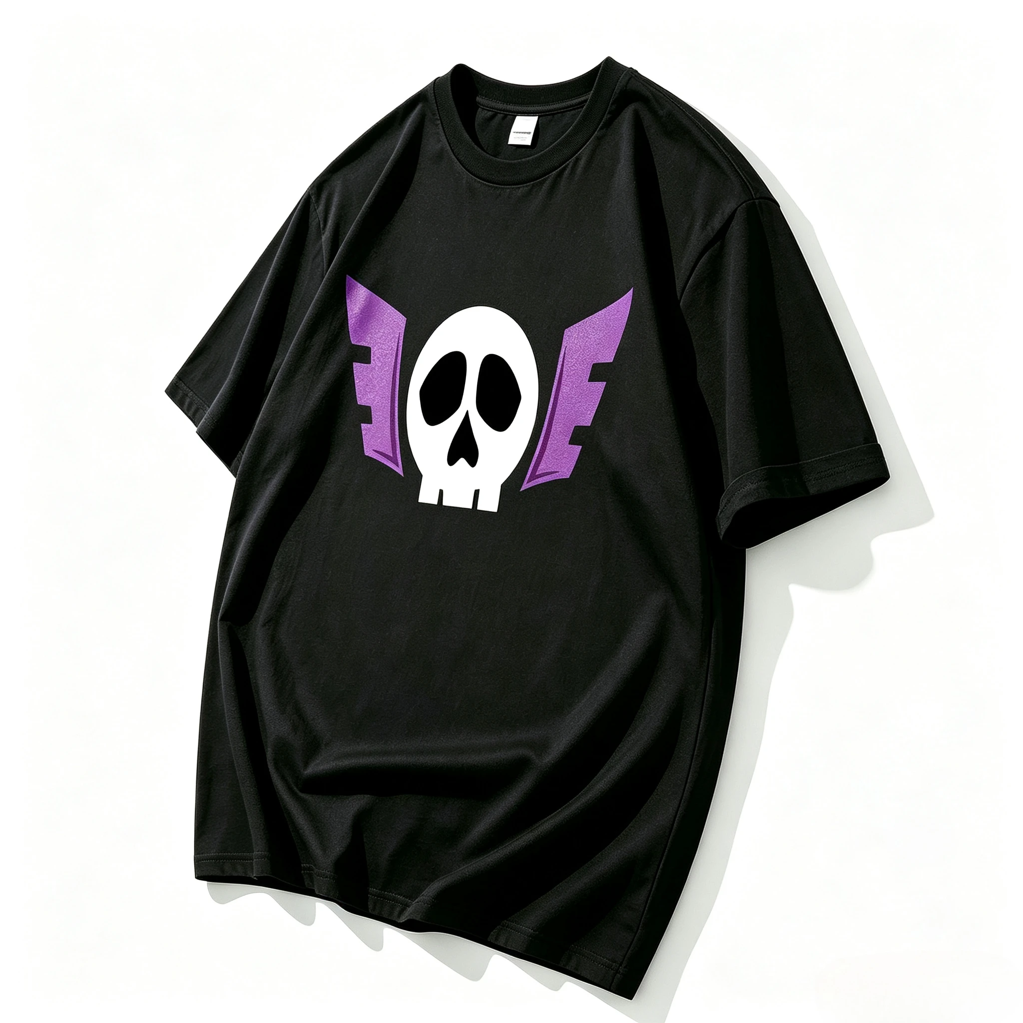 Minimalist Phantom Troupe Skull Print T-Shirt Modal Breathable Fabric Hunter X Hunter Purple Wing Mark Graphic Short Sleeve Tees