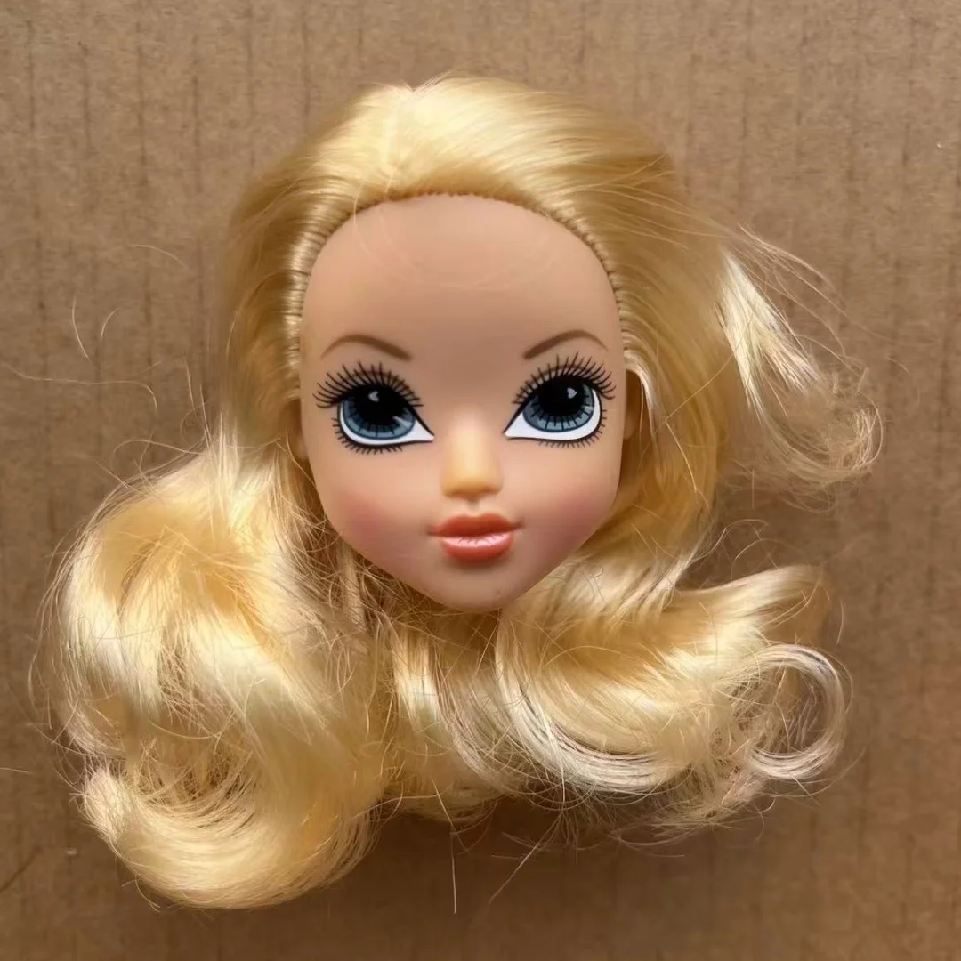 Big Eyes Doll Heads Set DIY Dressing Accessories Gold Red Brown Hair Figures Collectible Doll Head Toys for Creative Play