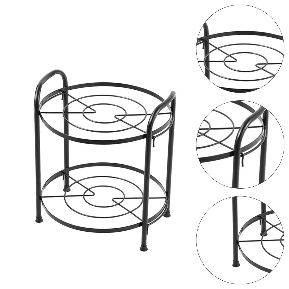 

1 pc Kitchen Storage Rack Detachable Pot Storage Holder Two-Layer Design Easy Clean Simple Household Pan Rack