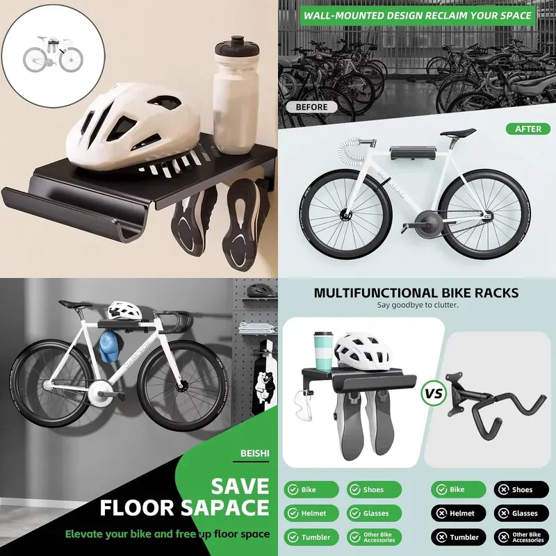 Sturdy Bike Stand Wall Mount Bicycle Holder Mountain Bike Rack Stands Storage Hanger Hook Mounted Rack Stand Steel