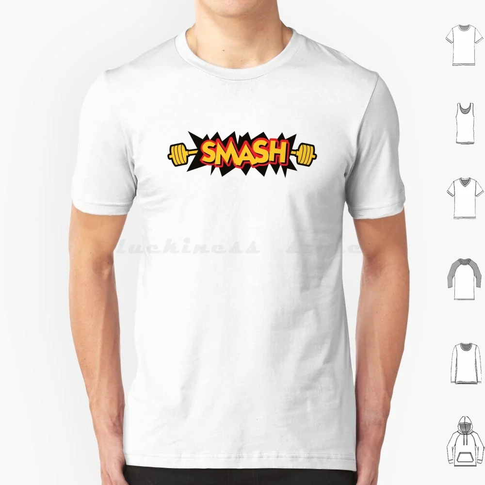 Camiseta Smash 6xl, camiseta fresca de algodón Smash Smash Bros Super Smash Bros Fitness Gym Lift pesas de elevación