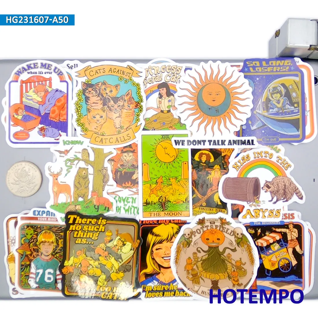 20/30/50 stuks, Zwarte humor stickers, Retro Gotiek, Halloween nostalgische stijl, Geschikt voor decoratie, laptop, auto, telefoon, motorfiets, bagage, Grappig Stickerpakket