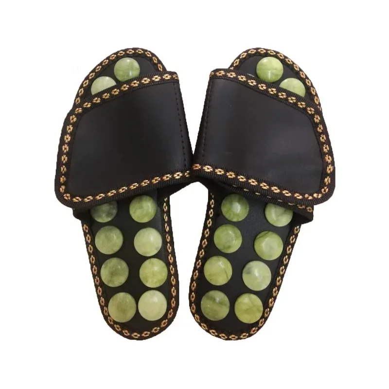 Health care acupoint heating pad foot massage jade massage slippers