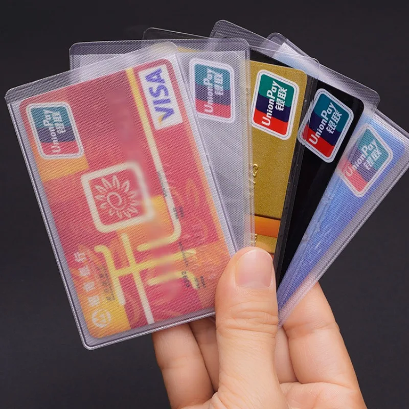 Waterproof Transparent Card Clip Plastic Protective Sleeve Bank Credit Card Protective Sleeve ID Card  Wallet