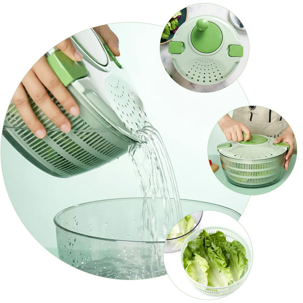 

Manual Drain Basket Large Capacity Kitchen Veggie Fruit Storage Container Vegetable Detachable Easy Clean Sturdy Hand