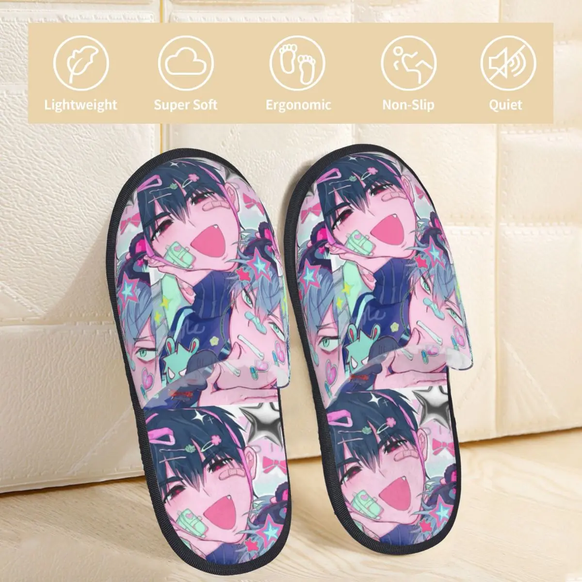Winter Slippers Ivti Alien Stage Anime Accessories Household Fur Slippers Slides Bedroom Luka Ivan Till Cozy Non Slip Slides