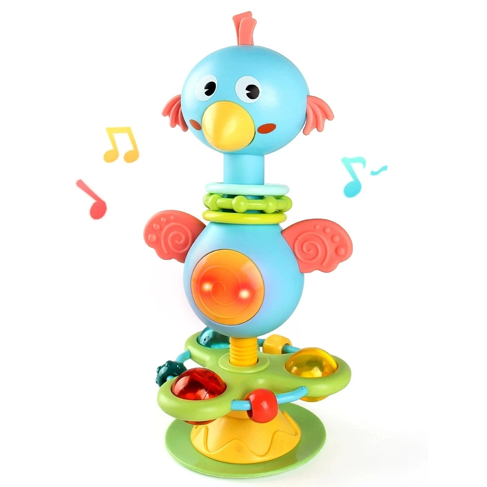 Table de chaise à manger, ventouses, jouets musicaux rotatifs, Puzzle d'éducation précoce, poignée apaisante, caneton, hochets pour bébé de 0 1 2 3 ans