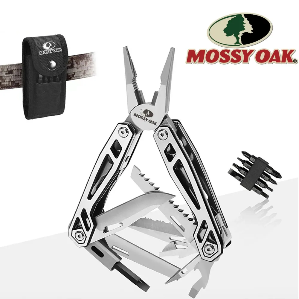 MOSSY OAK Multi Tool Plier Wire Stripper Folding Plier Outdoor Camping Multitool Portable Folding  Pocket Pliers