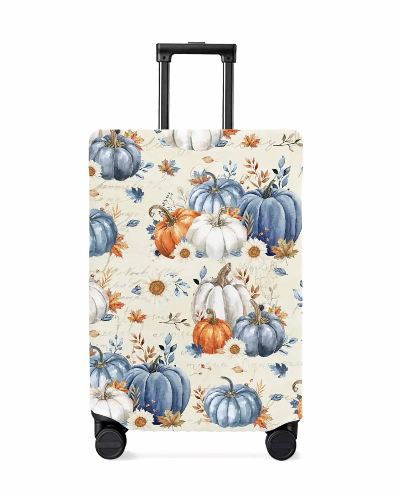 

Thanksgiving Autumn Leaves Sunflower Pumpkin Stretch Suitcase Protector Baggage Dust Case Cover For 18-32 Inch Travel