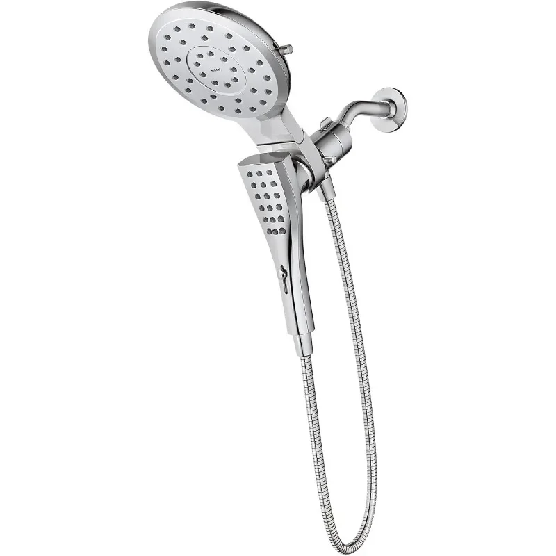 Chrome Rain Shower Head and Detachable Hand Shower Combination, Infiniti Dial and Magnetix Docking System, 60-inch Hose