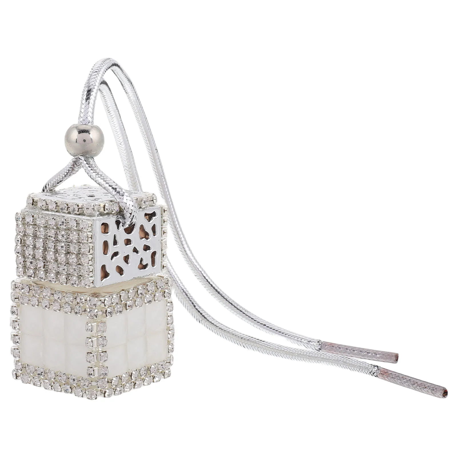 

Car Perfume Empty Bottle Aromatherapy Decorations Metal Bling Hanging Air Freshener