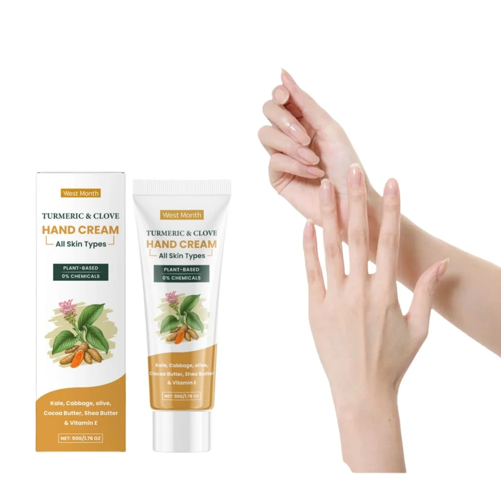 

Turmeric and clove oil hand cream moisturizes, repairs dryness, roughness, cracks, and tenderizes the skin