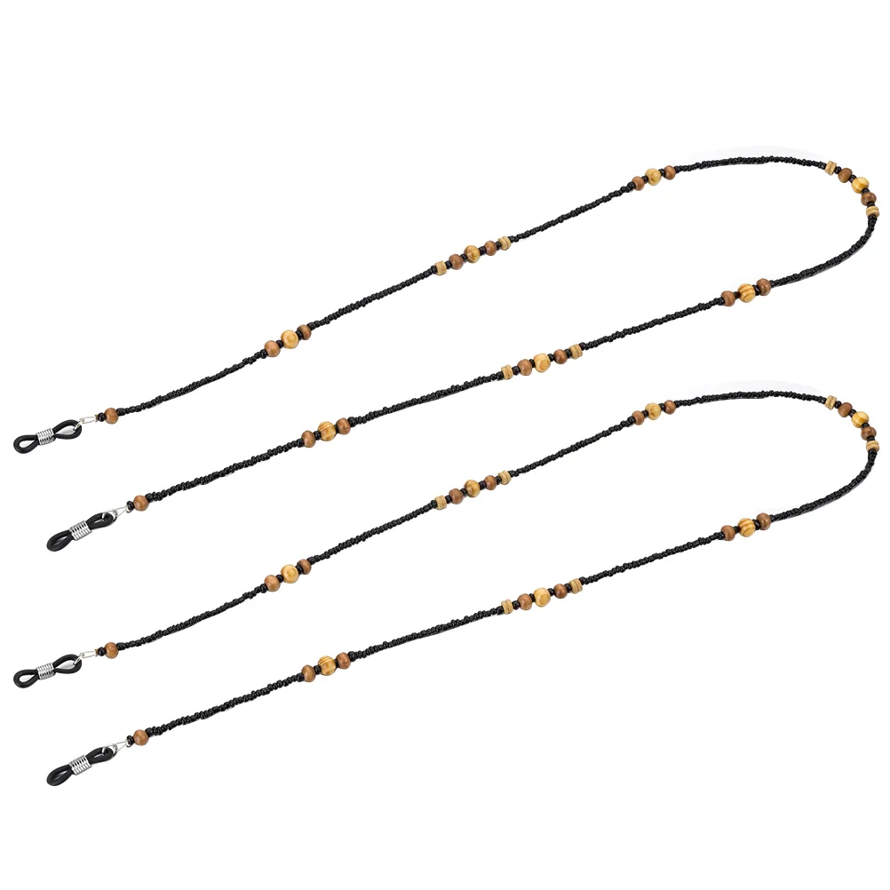 

2 Pcs Glasses Cord Eyeglass Chain Eyewear Safety Strap Round Sunglasses Retainer Holder