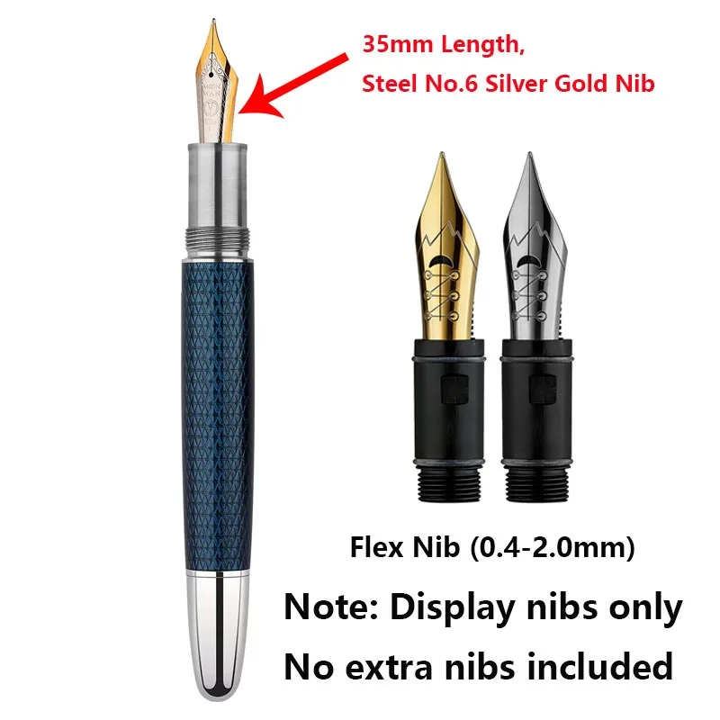 MAJOHN P136 Fountain Pens Twilight Blue Resin Coated Metal Piston Fountain Pen with 3D Pattern and Non-Slip Stainless Steel Grip image 2