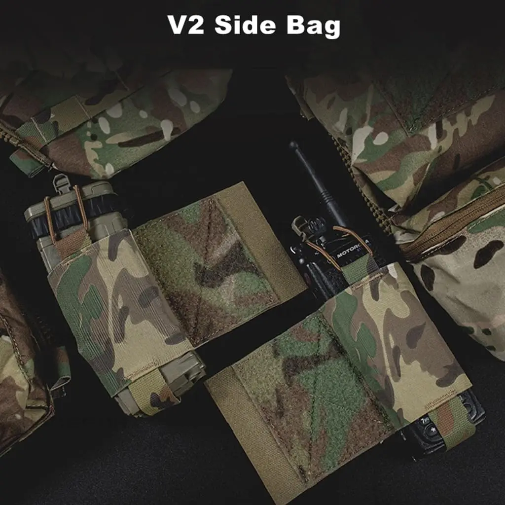 Tactical V5 PC V2 Side Pockets Elastic Radio Mount Wingman Pouch Storage Vibrating Cord Fixing Hunting Vest Accessories