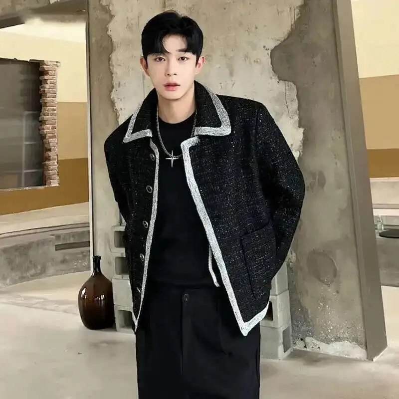 LUZHEN Edge Trendy Jacket Men's Knit Fashion Silver Niche Design Korean Style Loose Casual Outerwear 2025 Classy New Coat LZ7929 - Image 2